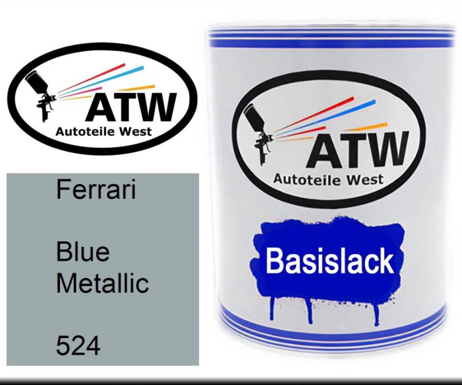 Ferrari, Blue Metallic, 524: 1L Lackdose, von ATW Autoteile West.